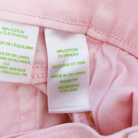 Lilly Pulitzer South Ocean High Rise Ruffle Hem Denim Shorts Stretch Pink Size 4 - Picture 11 of 11